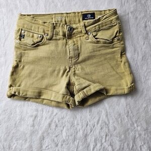 AG Adriano Goldschmied kids size 8 roll short Karlie shorts denim luxury gold